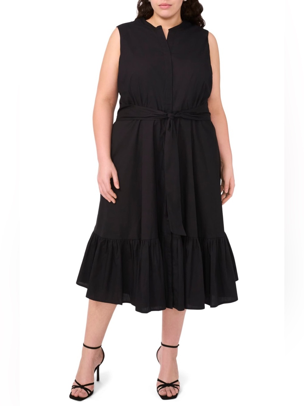 PLUS SIZE TIE-FRONT SUNDRESS